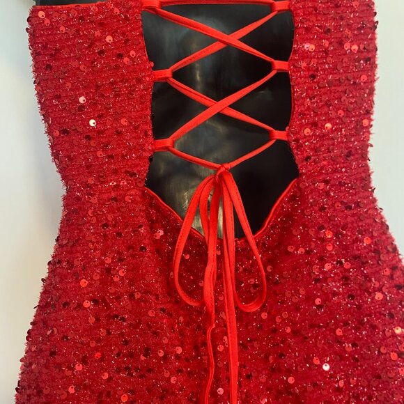 Red Sparkle Mini‎ Dress Women's Size Small - Picture 9 of 9